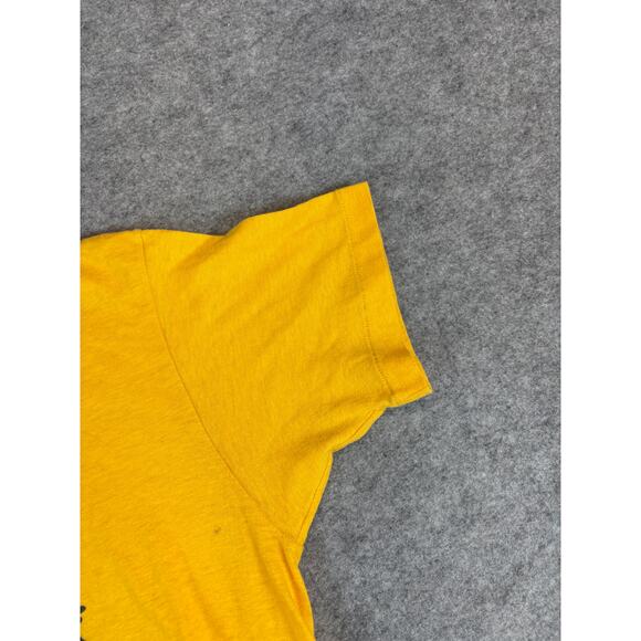 VINTAGE 80s Wazzu Pasadena Cancelled Shirt Womens Large Yellow Single Stitch Tee - Picture 5 of 8